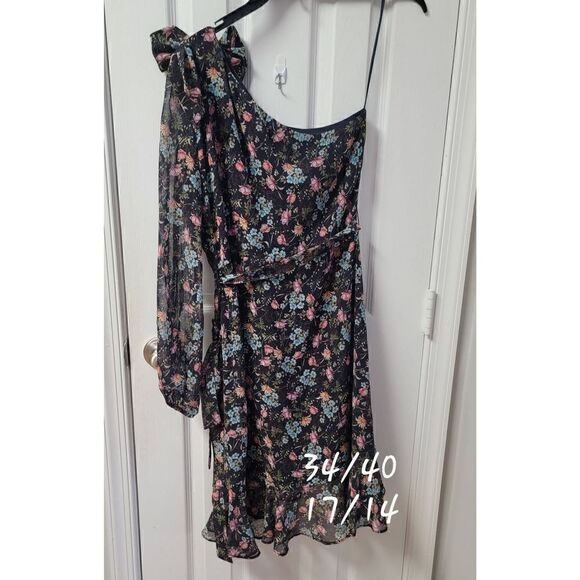 Mango Floral Print One Shoulder Dress 4 - Picture 3 of 10
